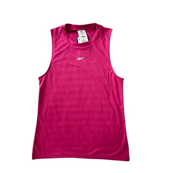 Reebok Womens Active Identity Performance Logo Tech Tank Training Top Proud Pink - Picture 1 of 12